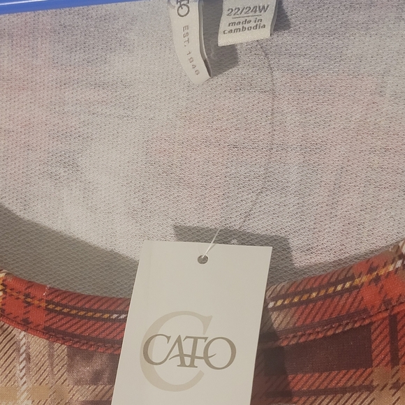 Cato Plus Active Wear Long Sleeve 22/24W NWOT EUC Burgundy Brown - Picture 2 of 4